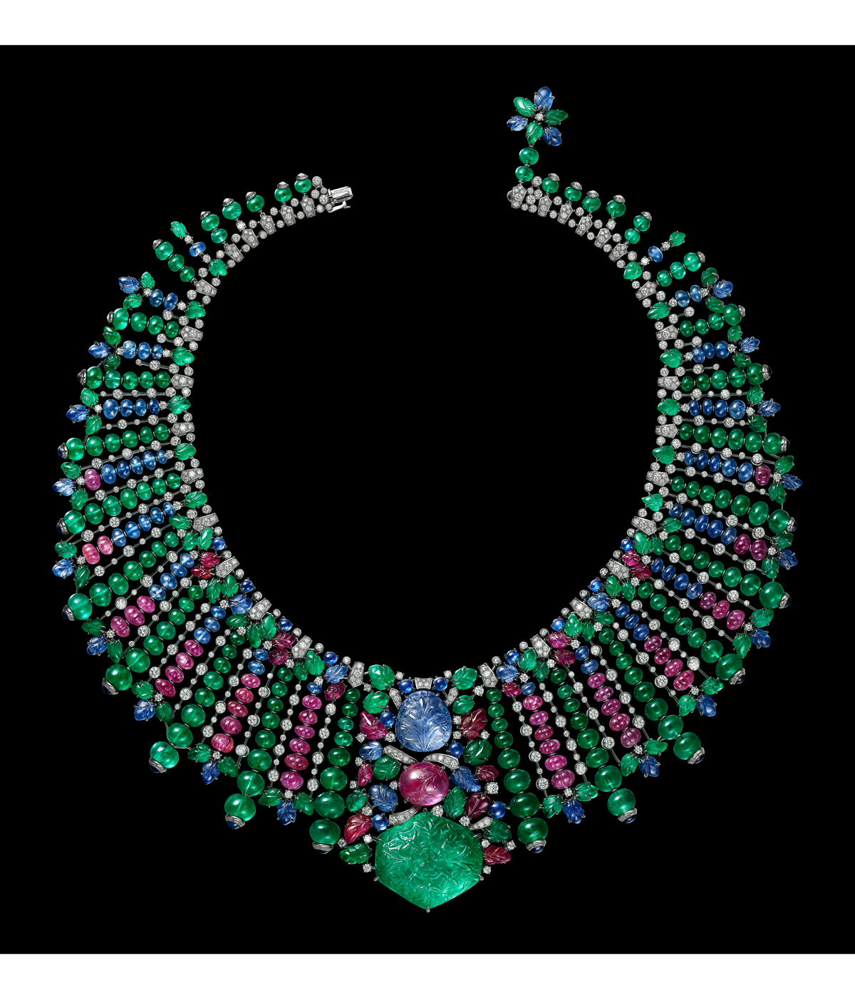 Blue and green necklace from Cartier exhibition