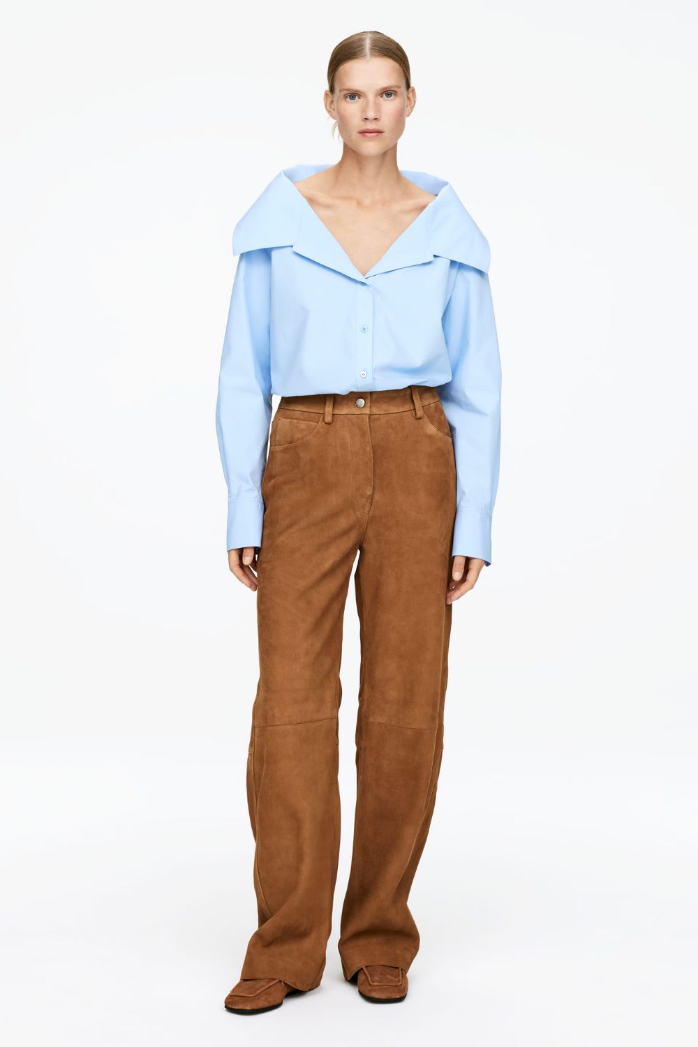 Arket Relaxed Suede Trousers