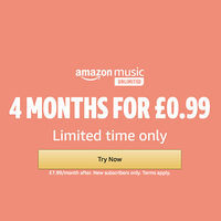Amazon Music Unlimited: 99p for four months of music