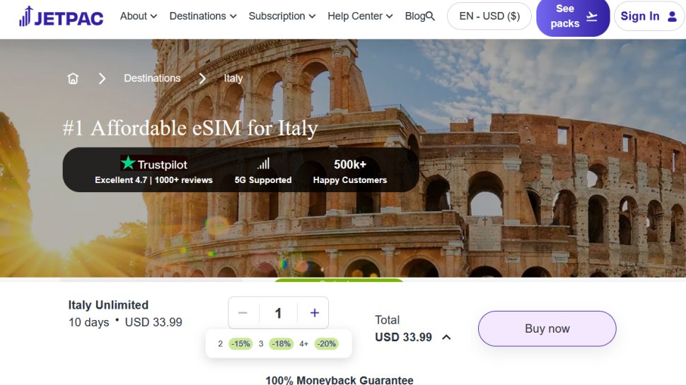Jetpac website screenshot (February 2026).