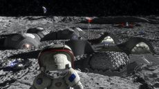 Illustration of a future Moon base by the European Space Agency, which hasn&rsquo;t signed the Artemis Accords.