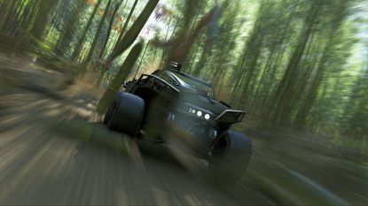 Forza Horizon 6 player driving warthog car through bamboo to complete Bamboo Bash Festival Playlist challenge