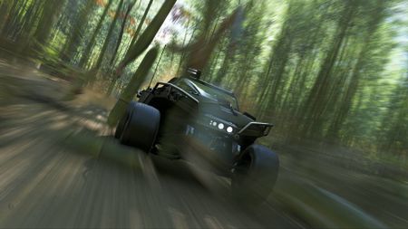 Forza Horizon 6 player driving warthog car through bamboo to complete Bamboo Bash Festival Playlist challenge