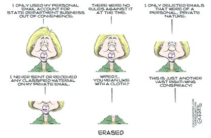 Political cartoon U.S. Hillary Clinton Email Server