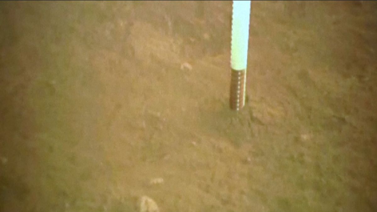 The drill of China's Chang'e 5 moon lander, which dug into the lunar surface to collect samples.