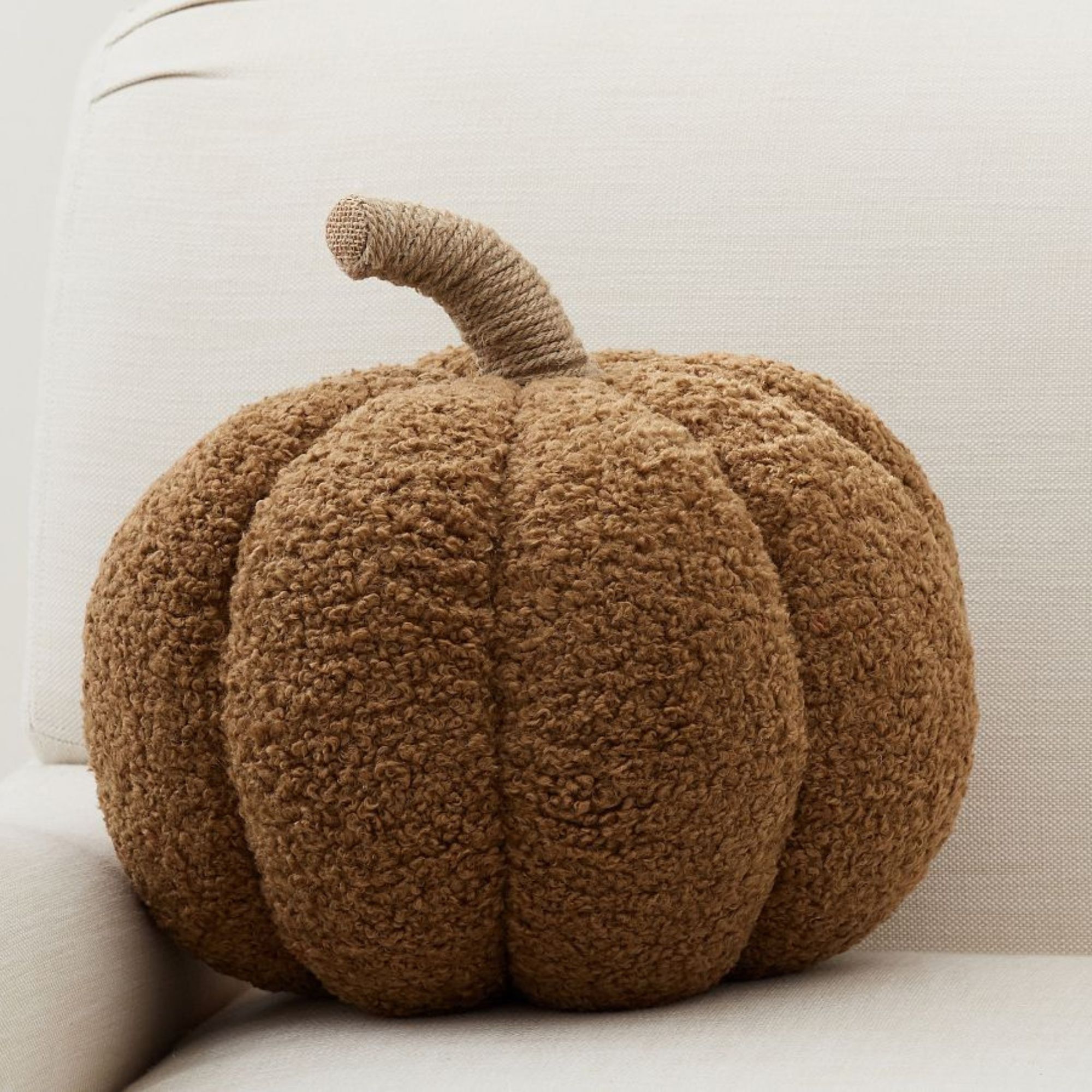 Boucle pumpkin cushion
