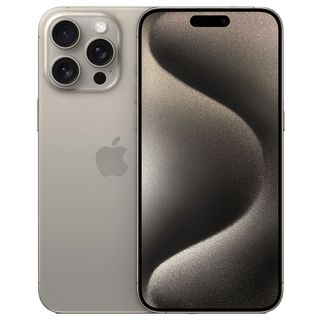 The iPhone 15 Pro Max in natural titanium