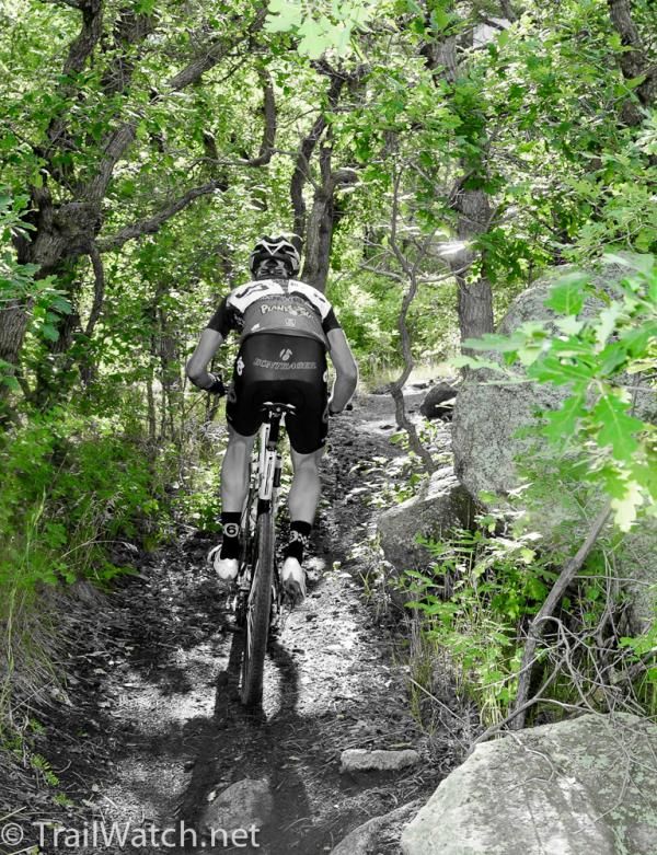 A rider on Medicine Wheel Trail.