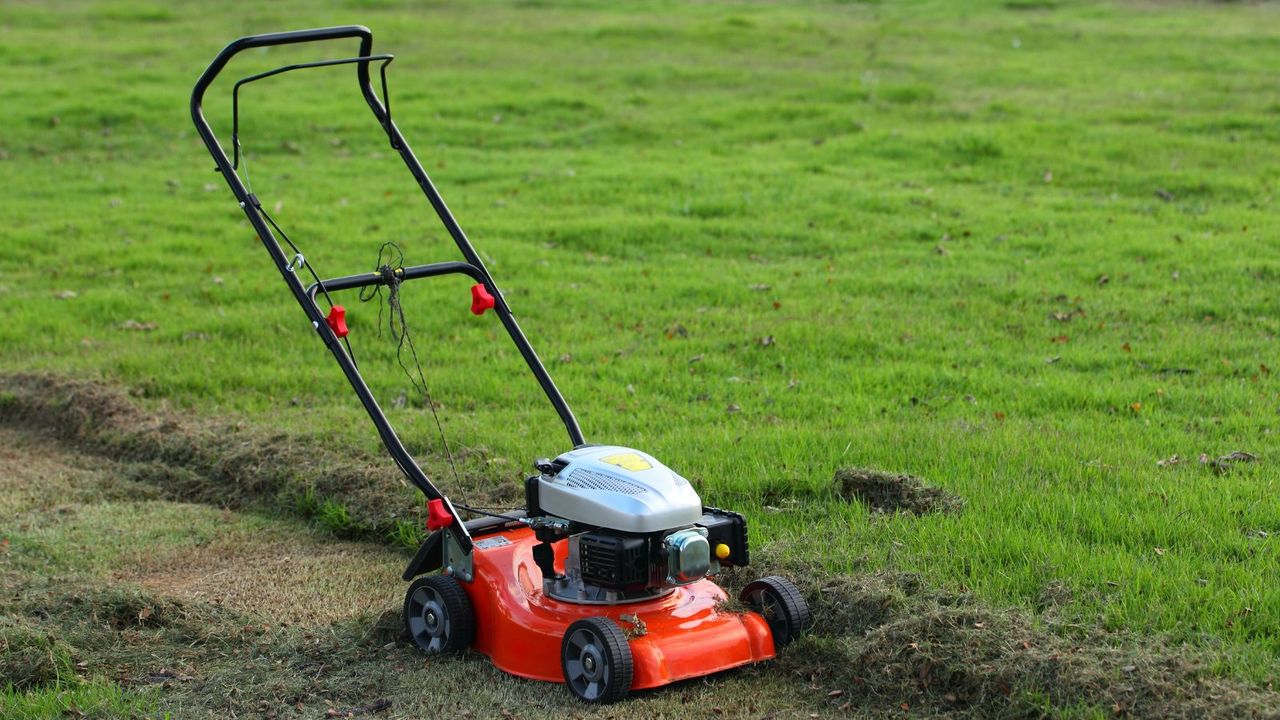 A lawnmower with a mulching plug