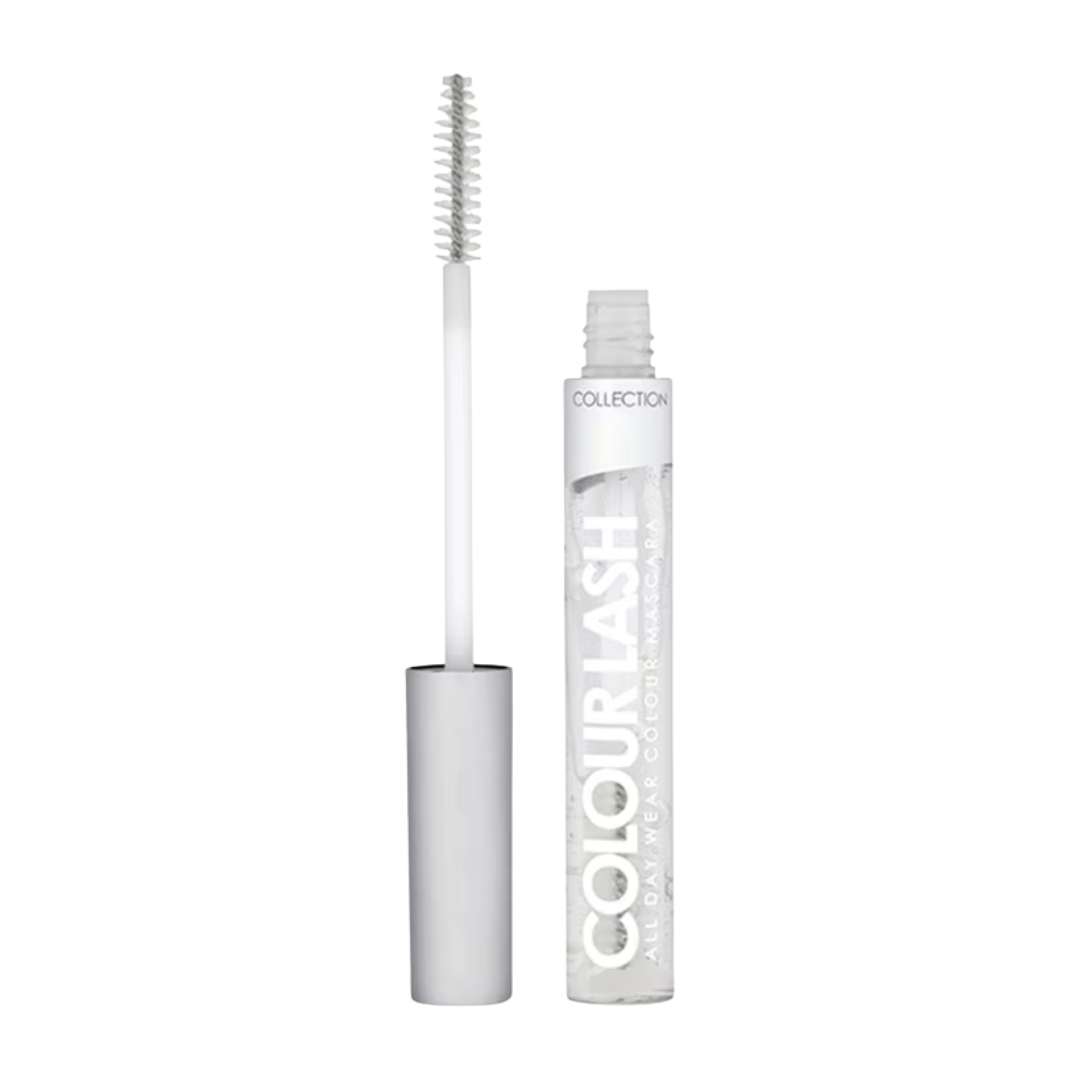 A product shot of the Collection Colour Lash All Day Wear Colour Mascara Clear, on a white background