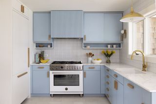 Small retro blue kitchen