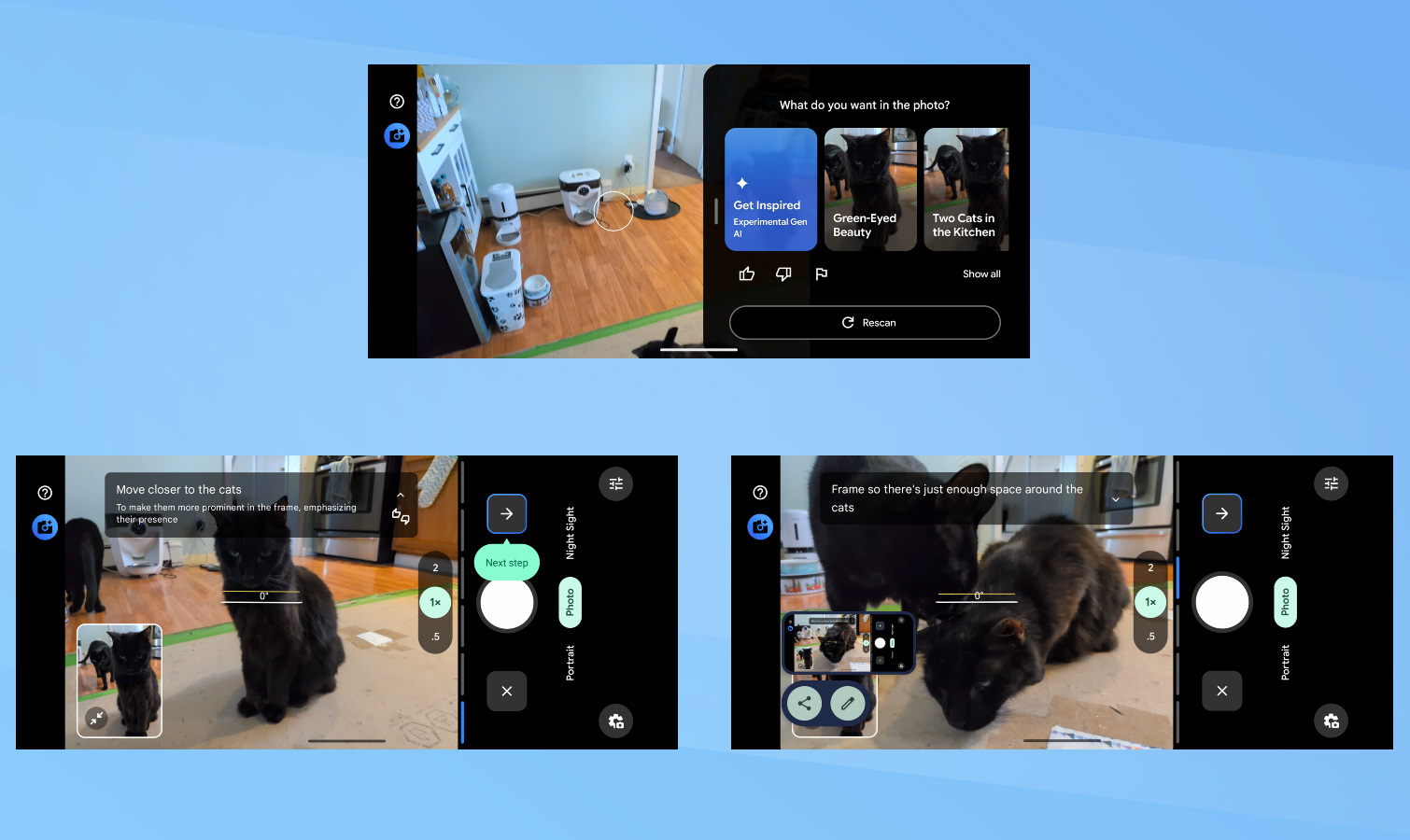Screenshots showing Pixel 10a features.