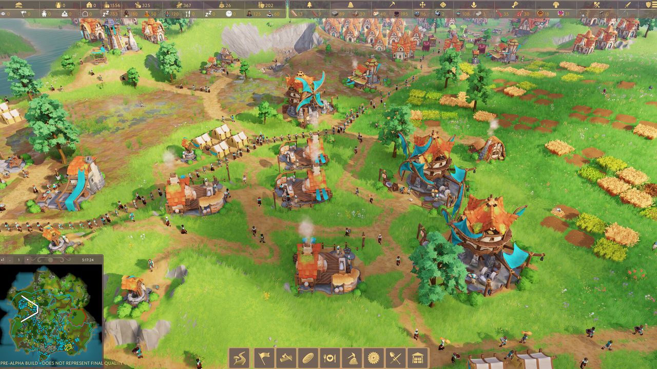 Image of pre-alpha gameplay from fantasy city-builder Pioneers of Pagonia