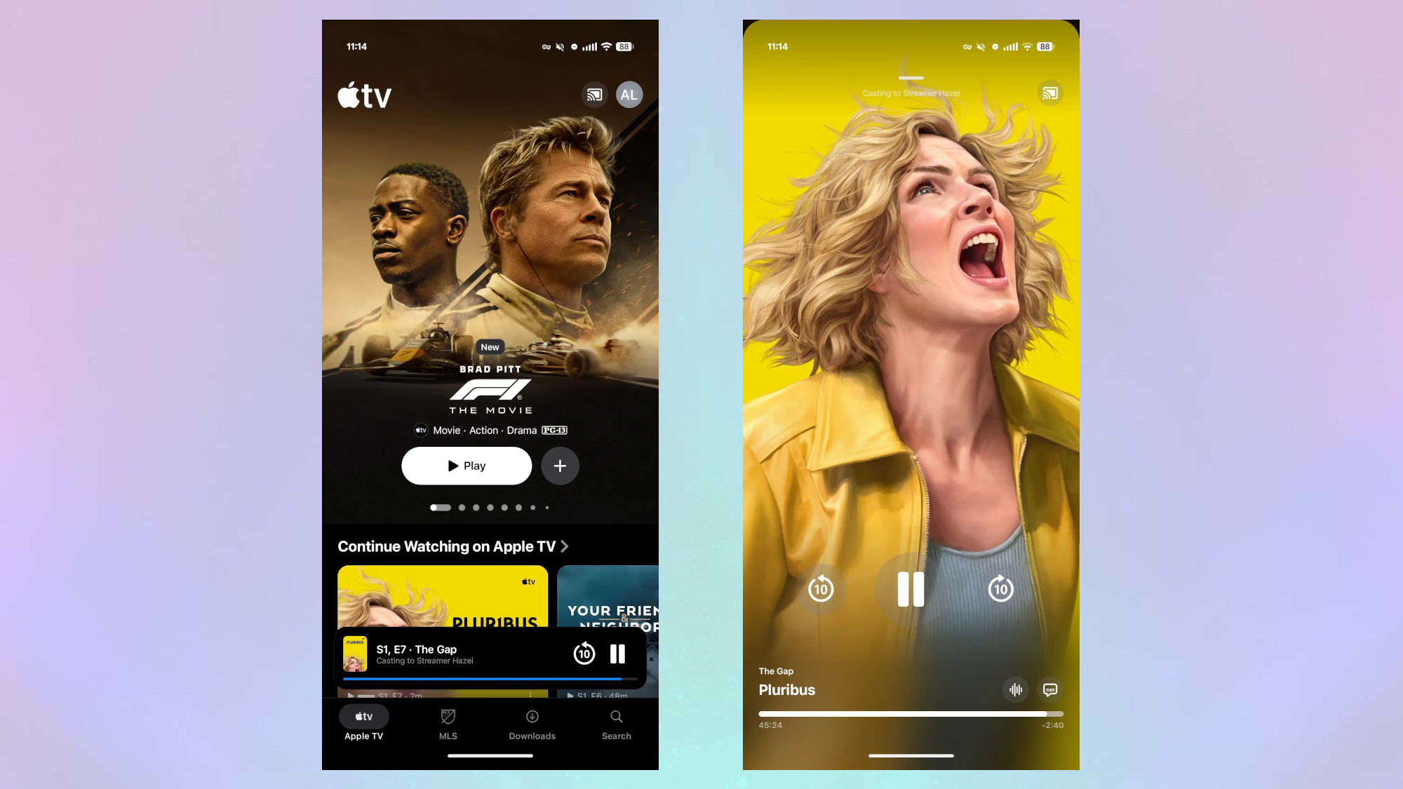 Apple TV app while casting