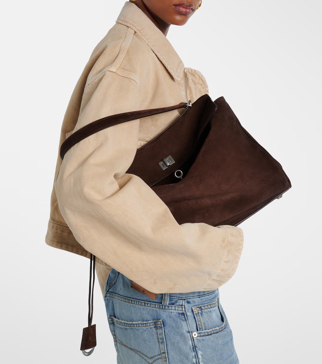 Balenciaga, Rodeo Medium suede tote bag