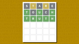 Wordle answer 842 on a yellow background