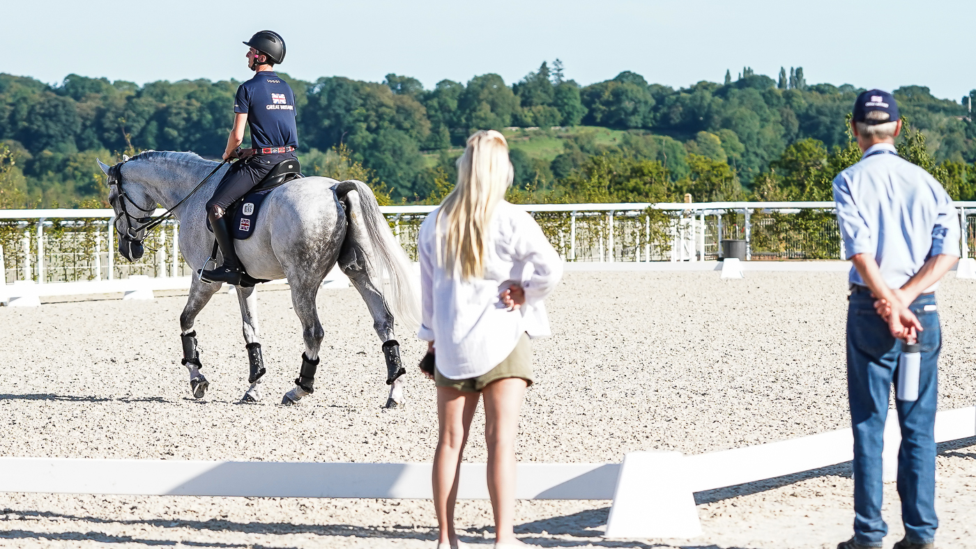 Tom Jackson &amp;amp; Capel Hollows Drift, wife Sabrina Jackson &amp;amp; Chris Bartle FEI European Eventing Championships, Haras du Pin, France August 2023 &amp;copy; Copyright Hannah Cole Photography. All rights reserved.