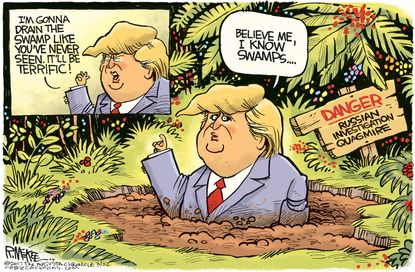 Political Cartoon U.S. Trump swamp FBI Russia DC