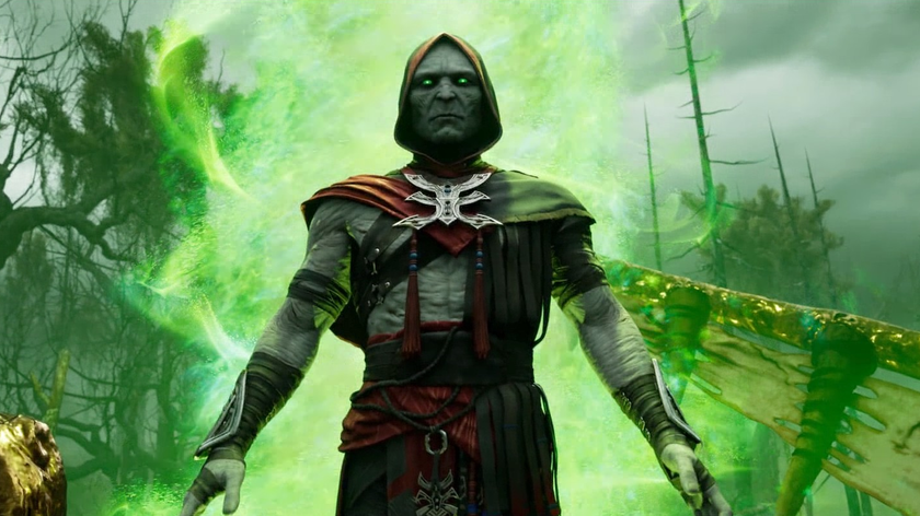 Ermac rising into the air in Mortal Kombat 1.