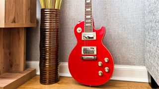 Epiphone Power Player Les Paul in a living room