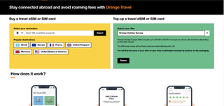 Orange eSIM landing page
