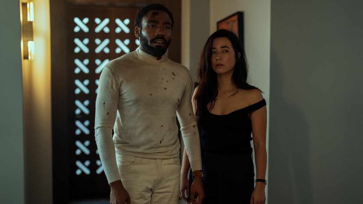 Donald Glover and Maya Erskine on Mr. and Mrs. Smith