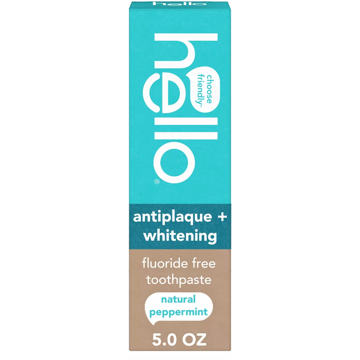 Hello Antiplaque and Whitening Fluoride Free Toothpaste -  Natural Peppermint  - 5oz