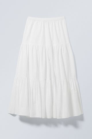 Weekday tiered maxi poplin skirt