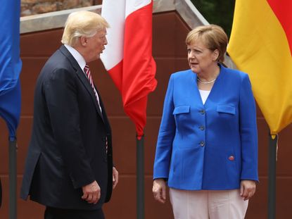 Trump and Germany's Angela Merkel
