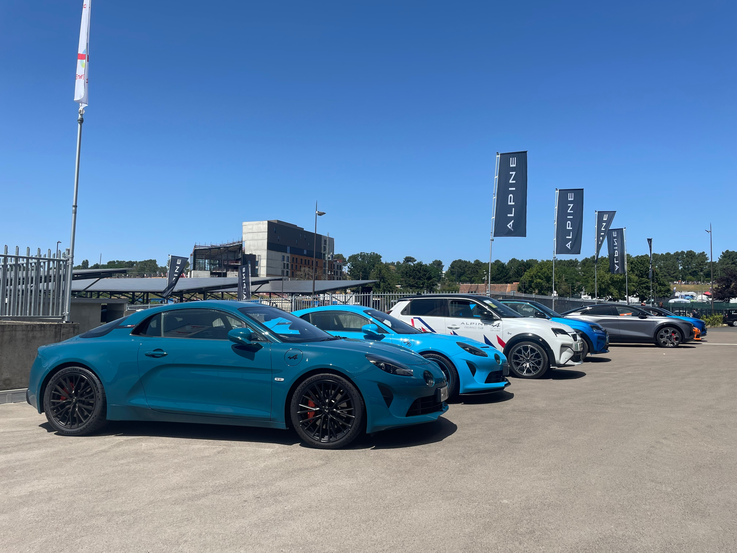 Alpine A110 and the rest of Alpine range at Le Mans 