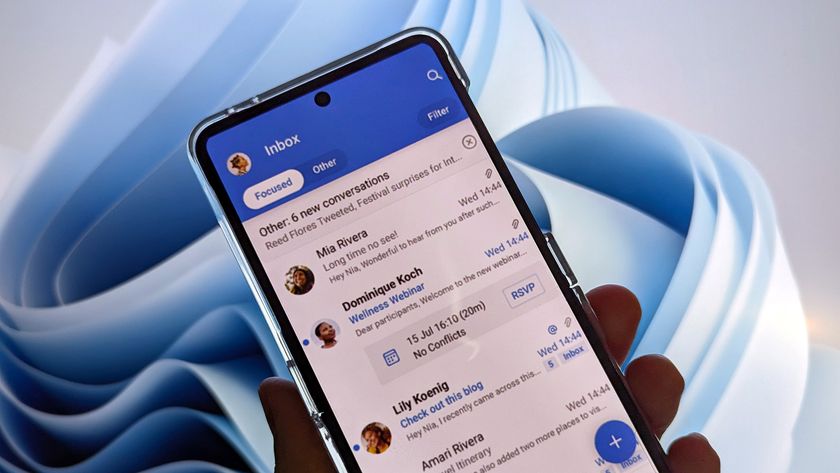 Outlook Lite app demonstrated on a smartphone screen
