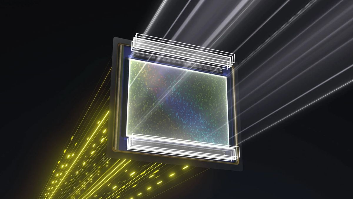 Illustration of Nikon&#039;s partially stacked image sensor in the Z6 III