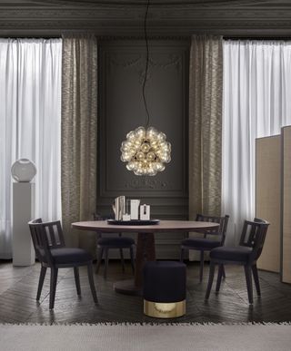 Maxalto Salone del Mobile preview interiors: table, chairs and lamp