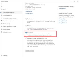 Antivirus custom scan