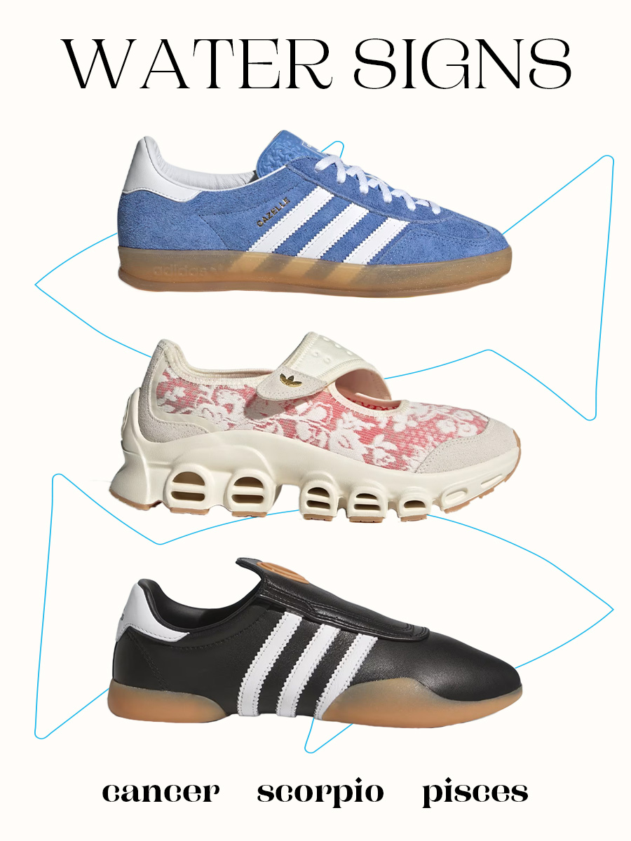 Adidas sneakers and zodiac signs.