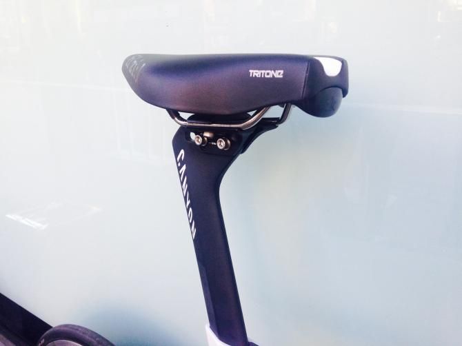 The track bike has a special saddle
