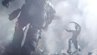 Freddy Krueger jumping at another avatar in Ready Player One