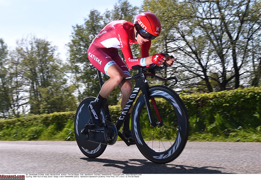 Rein Taaramae (Katusha) during the time trial opener at the Giro d'Italia