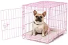 Carlson Pink Secure and Compact Single Door Metal Dog Crate