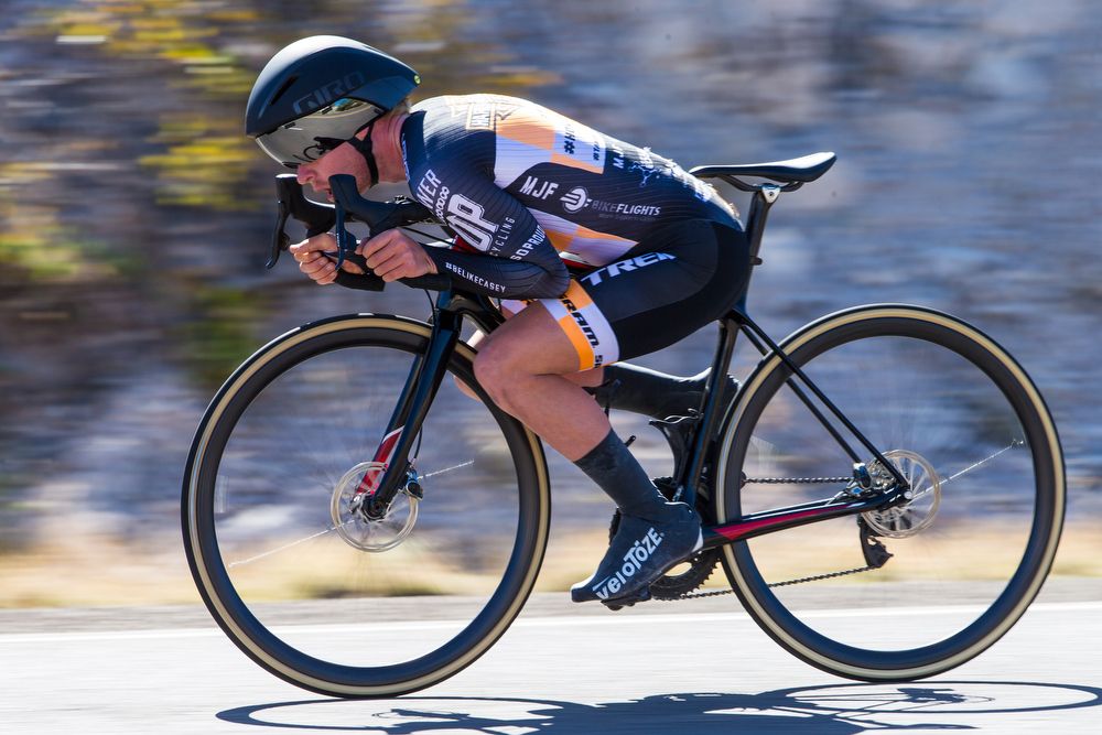 Spencer Downing (Gateway Harley Davidson) descends during stage 3 of the Tour of The Gila
