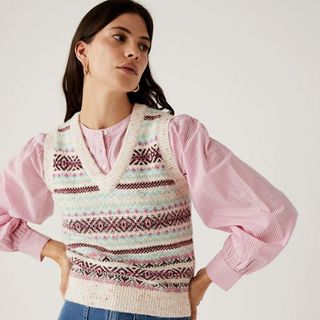 Marks & Spencer Fair Isle Sleeveless Sweater