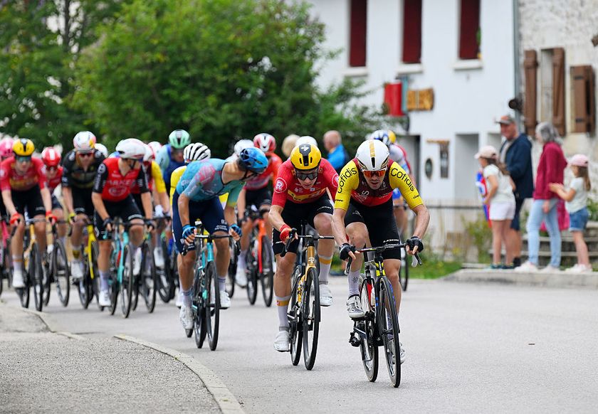 PONTARLIER, FRANCE - JULY 26: (L-R) Jonas Abrahamsen of Norway and Team Uno-X Mobility and Alex Aranburu of Spain and Team Cofidis attack during the 112th Tour de France 2025, Stage 20 a 184.2km stage from Nantua to Pontarlier / #UCIWT / on July 26, 2025 in Pontarlier, France. (Photo by Tim de Waele/Getty Images)