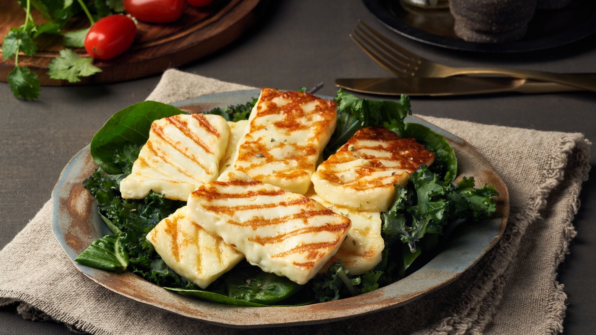 grilled halloumo