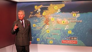King Charles most memorable moments - Prince Charles reads the weather on the 6'o'clock news in BBC Glasgow