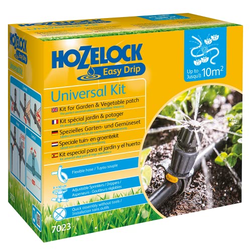 Hozelock - Universal Irrigation Kit : Ideal for Watering Borders, Flowerbeds and Vegetable Gardens, Easydrip Universal Drippers/sprinklers, Supplied With 15m of Ø 13mm Hose [7023 0000]