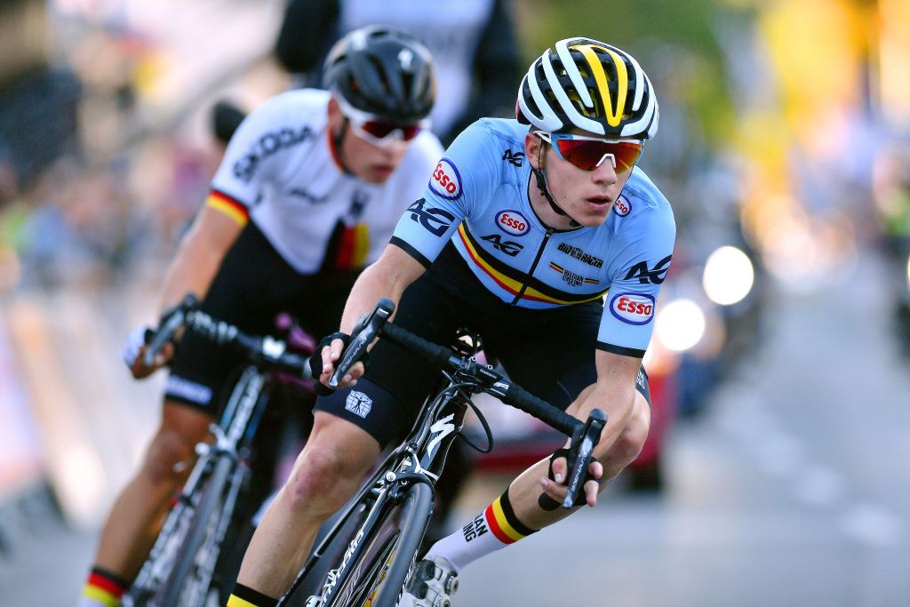 Remco Evenepoel (Belgium) leads Markus Mayrhofer (Germany)