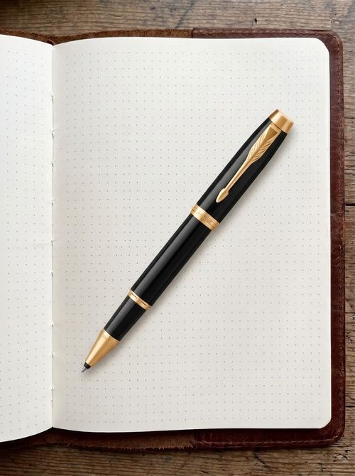 IM Rollerball Pen, Black Lacquer Gold Trim, Fine