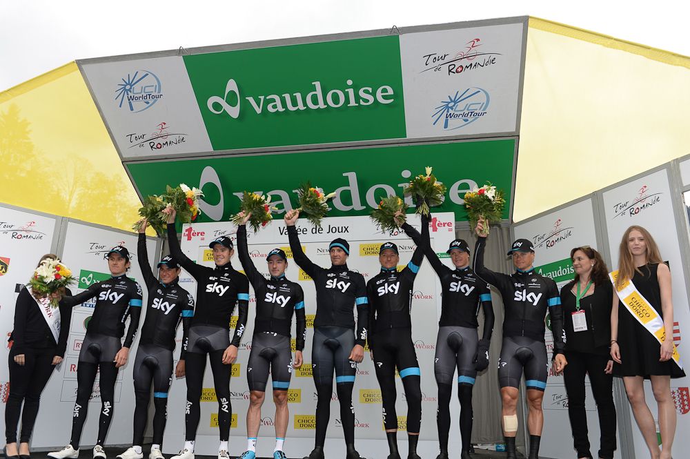 Team Sky on the podium