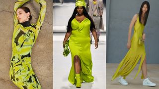 winter 2022-2023 chartreuse color trend at Jonathan Simkhai, Fendi, & Stella McCartney