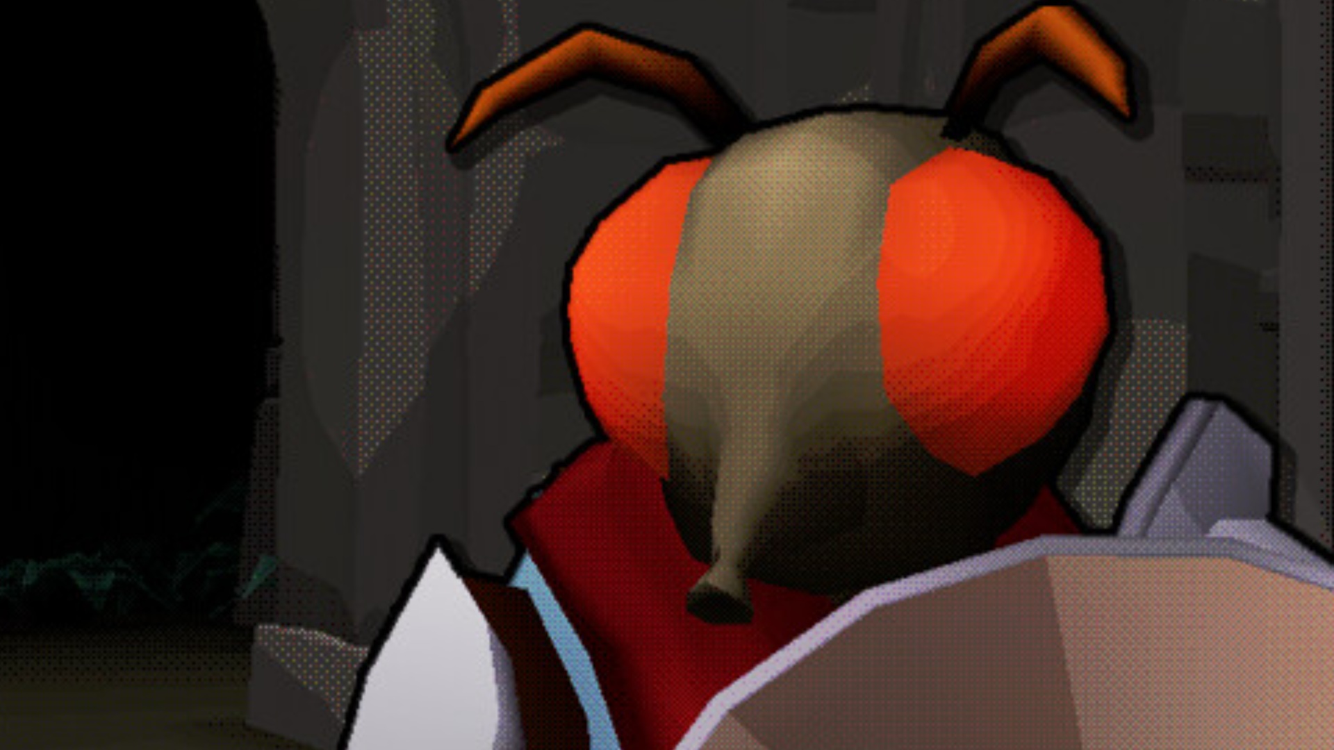 The titular fly knight from the game FlyKnight, a knight with a fly's head